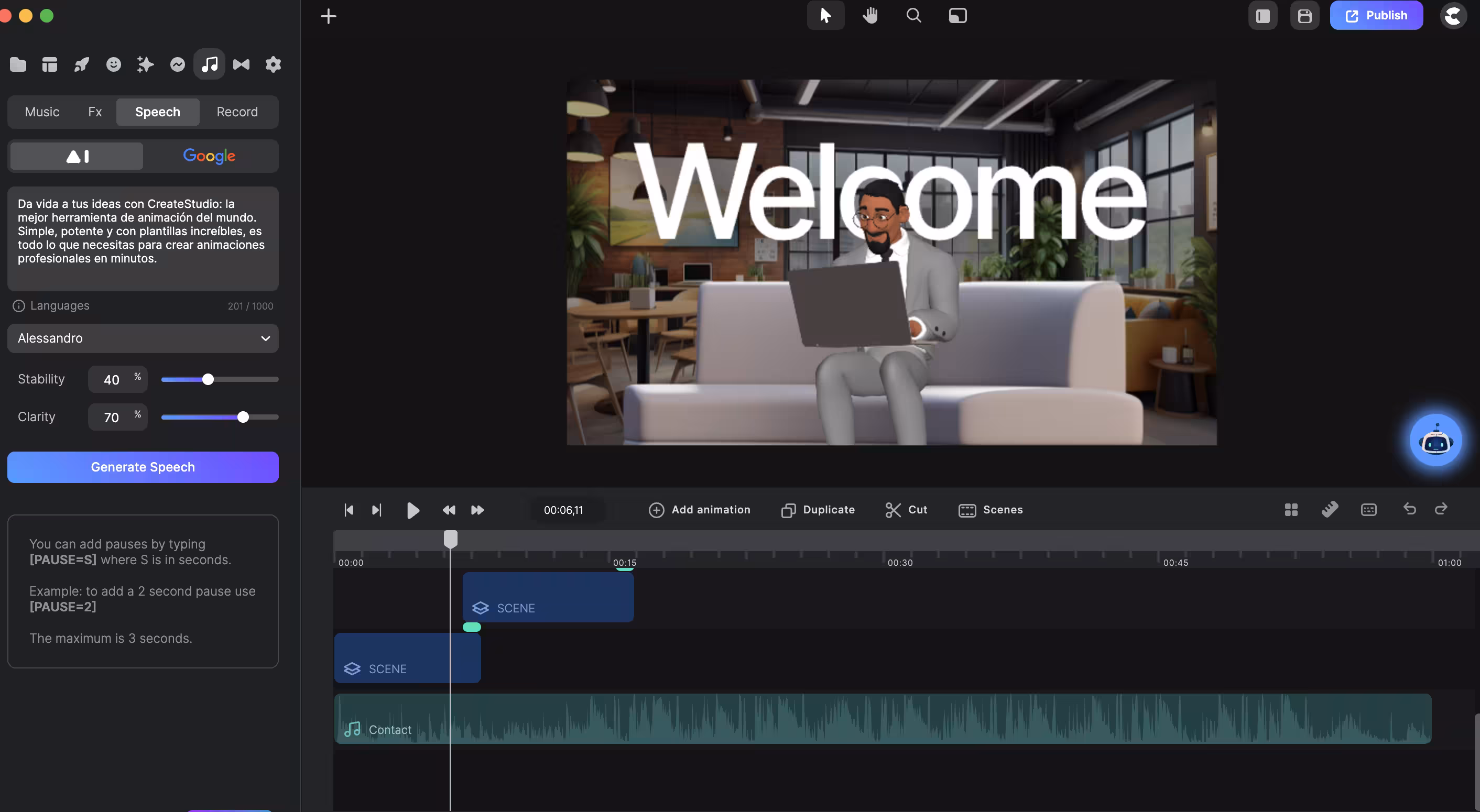 CreateStudio product interface