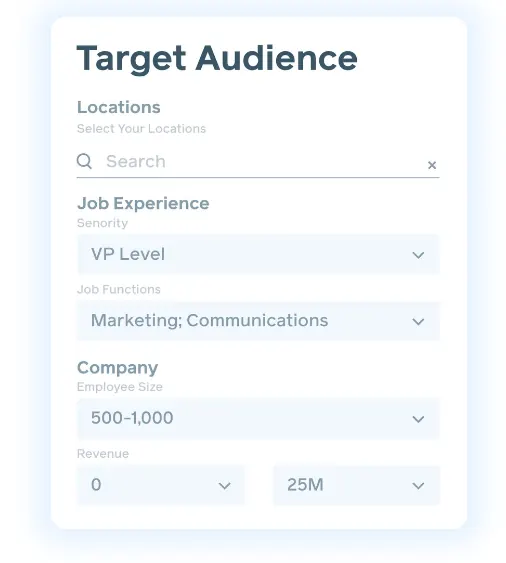 Target audience profile fields in Reach