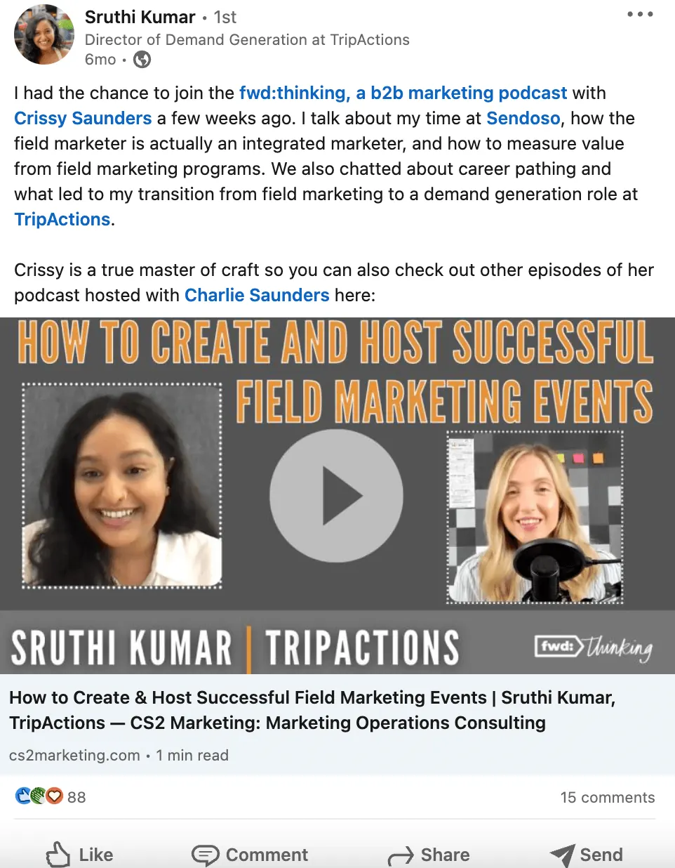 Sruthi Kumar, Director of Demand Generation at TripActions