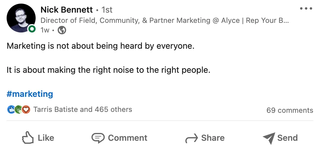 Nick Bennett, Director of Field, Community, & Partner Marketing, Alyce 