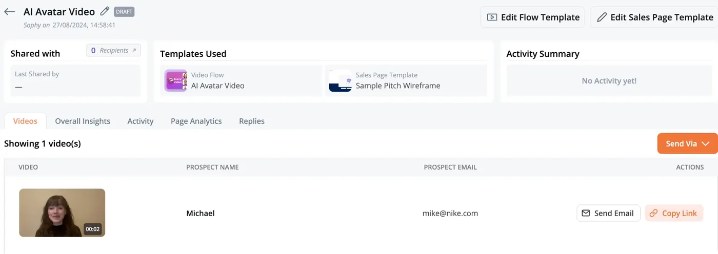 Hippo Video platform showing AI avatar video creation and distribution options