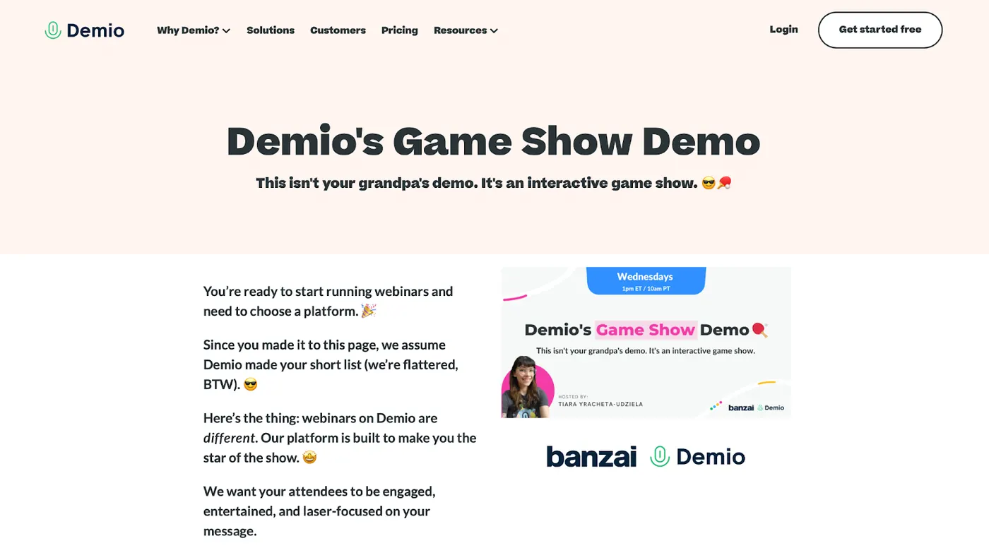 Demio game show demo