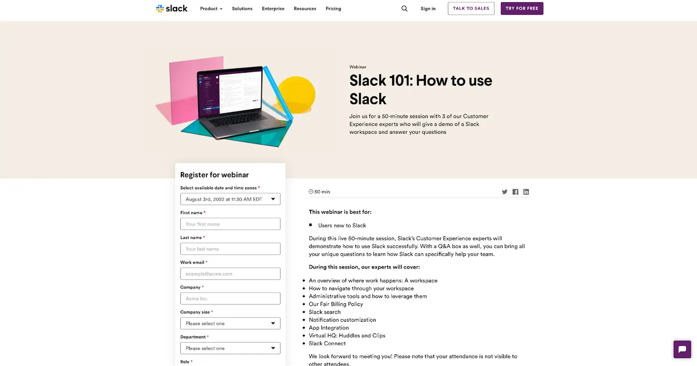 Slack 101 webinar