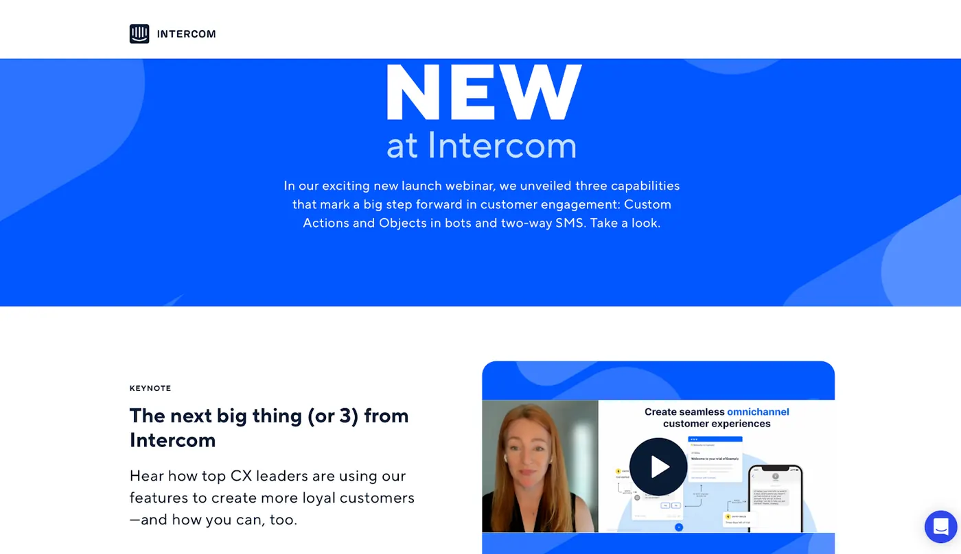 Intercom new features webinar